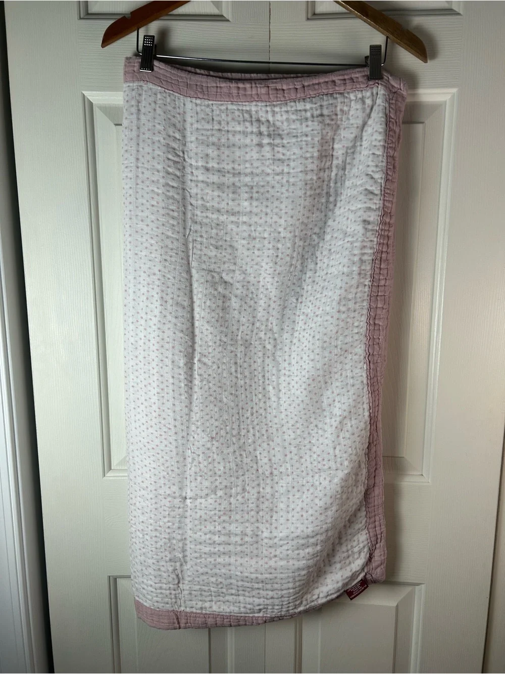 Milkbarn Pink Goose Duck Lovey Security Blanket Muslin White Polka Dots Geese